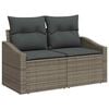 vidaXL Garden Sofa Set with Cushion 9 pcs Grey Poly rattan
