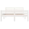 vidaXL Bed Frame without Mattress White Solid Wood 135x190 cm Double Double