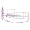 vidaXL Metal Bed Frame without Mattress with Footboard White 90x190cm