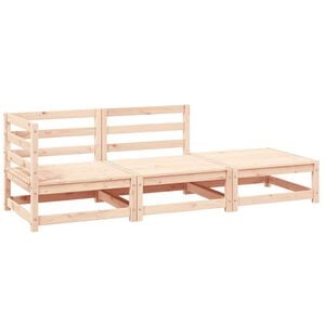 vidaXL 3 Piece Garden Lounge Set Solid Pinewood