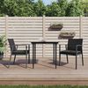 vidaXL Garden Chairs with Cushions 2 pcs Black 56.5x57x83 cm Poly Rattan