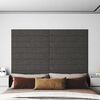 vidaXL Wall Panels 12 pcs Dark Grey 90x15 cm Fabric 1.62 m&sup2;