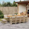 vidaXL 13 Piece Garden Dining Set with Cushions Beige Poly Rattan