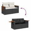 vidaXL 6 Piece Garden Sofa Set with Cushions Black Poly Rattan
