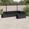 vidaXL 9 Piece Garden Sofa Set with Cushions Black Poly Rattan