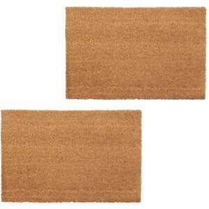 vidaXL Doormats 2 pcs Coir 24 mm 40x60 cm Natural