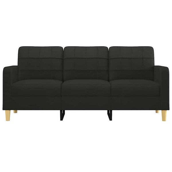 vidaXL 3-Seater Sofa Black 180 cm Fabric