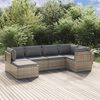 vidaXL 6 Piece Garden Lounge Set with Cushions Grey Poly Rattan