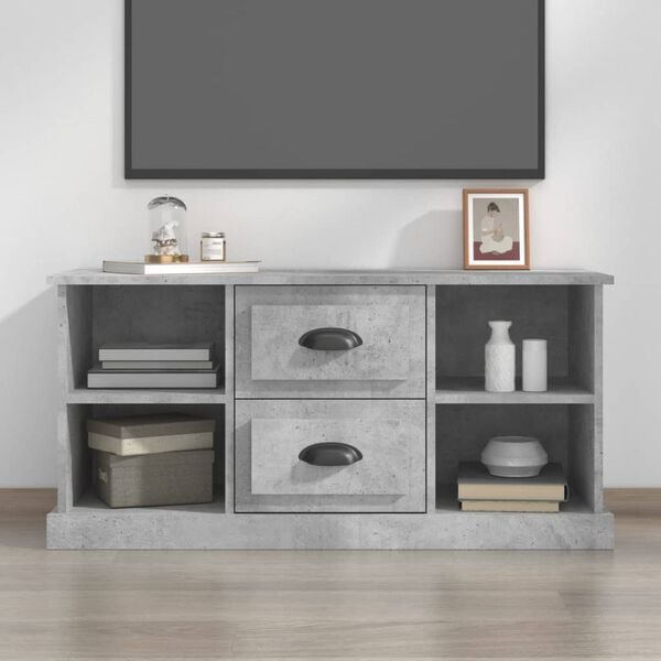 vidaXL TV Cabinet Concrete Grey 99.5x35.5x48 cm Engineered Wood