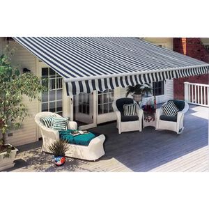 vidaXL Folding Awning Manual Operated 300 cm Blue/White (143024+143036)
