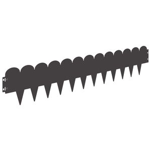 vidaXL Lawn Edging 10 pcs 103 x 20 cm Steel Black