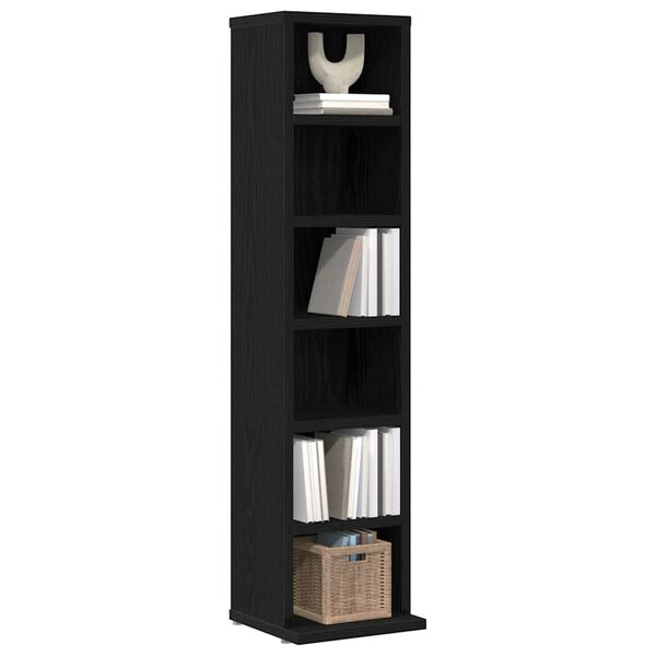vidaXL CD Cabinet Black Oak 21x20x88 cm Engineered Wood