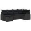 vidaXL Garden Sofa Set 6 pcs Black Poly Rattan