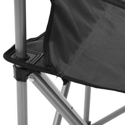 vidaXL Camping Table and Chair Set 3 Pieces Grey