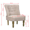 vidaXL French Chair Cream Fabric
