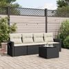 vidaXL 5 Piece Garden Sofa Set with Cushions Black Poly Rattan