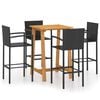 vidaXL 5 Piece Garden Bar Set Black