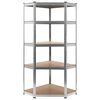 vidaXL Storage Shelf Silver 75x75x180 cm Steel and MDF