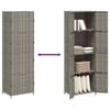 vidaXL Garden Storage Cabinet Grey 59x40x180 cm Poly Rattan