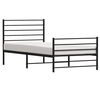 vidaXL Metal Bed Frame without Mattress with Footboard Black 107x203cm