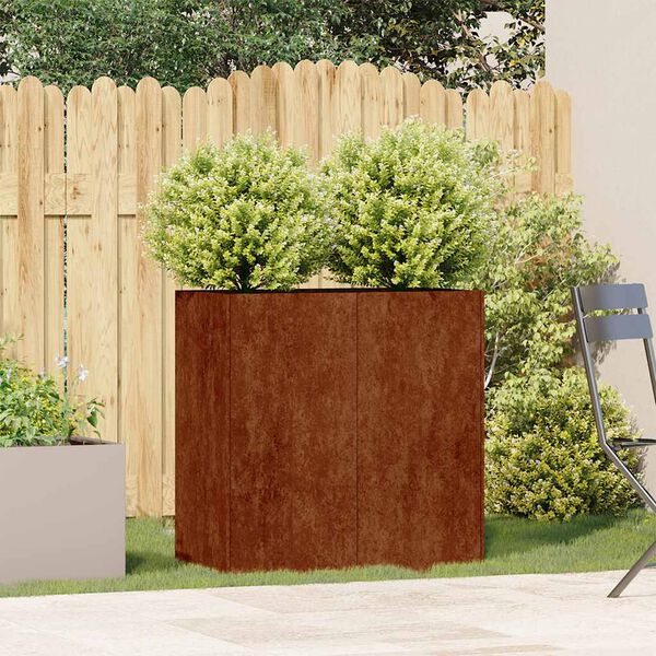 vidaXL Planter Rusty 80x40x80 cm Weathering Steel