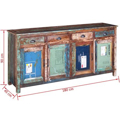 vidaXL Sideboard with 4 Doors 4 Drawers Solid Reclaimed Wood