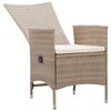 vidaXL 5 Piece Garden Dining Set with Cushions Poly Rattan Beige