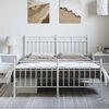 vidaXL Metal Bed Frame without Mattress with Footboard White 150x200cm