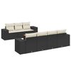 vidaXL 8 Piece Garden Sofa Set with Cushions Black Poly Rattan