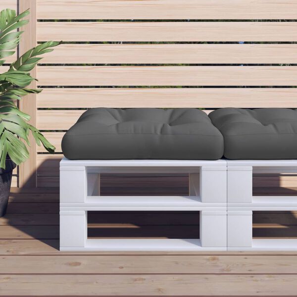 vidaXL Pallet Cushion 50x50x12 cm Grey Fabric