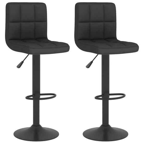 vidaXL Bar Stools 2 pcs Black Fabric
