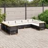 vidaXL 9 Piece Garden Sofa Set with Cushions Black Poly Rattan