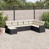 vidaXL 8 Piece Garden Sofa Set with Cushions Black Poly Rattan