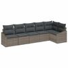 vidaXL Garden Sofa Set 6 pcs Grey Poly Rattan