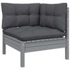 vidaXL 8 Piece Garden Lounge Set with Cushions Grey Solid Pinewood