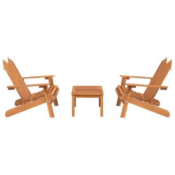 vidaXL 3 Piece Adirondack Garden Lounge Set Solid Wood Acacia