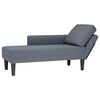 vidaXL Chaise Lounge with Pillow and Right Armrest Dark Grey Velvet