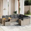 vidaXL 10 Piece Garden Sofa Set with Cushions Grey Poly Rattan