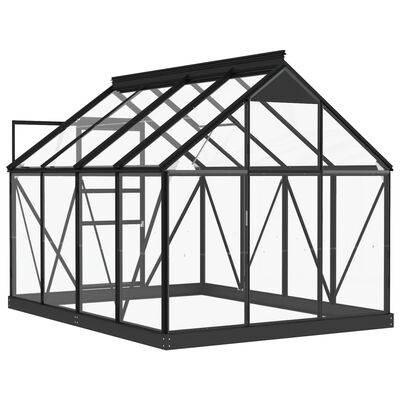 vidaXL Glass Greenhouse Anthracite 155x200.5x191 cm Aluminium