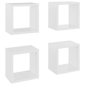 vidaXL Wall Cube Shelves 4 pcs White 22x15x22 cm