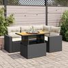 vidaXL 5 Piece Garden Sofa Set with Cushions Black Poly Rattan