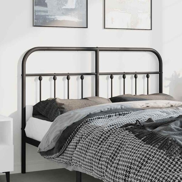 vidaXL Metal Replace Headboard Black 150 cm