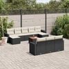 vidaXL 11 Piece Garden Sofa Set with Cushions Black Poly Rattan