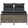 vidaXL 4 Piece Garden Sofa Set with Cushions Grey Poly Rattan
