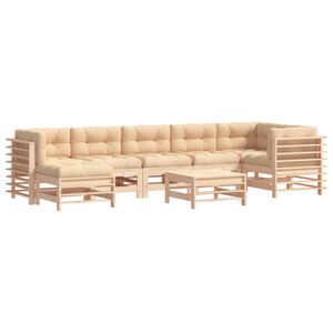 vidaXL 8 Piece Garden Lounge Set with Cushions Solid Wood