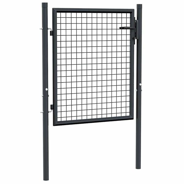 vidaXL Mesh Garden Gate Galvanised Steel 100x75 cm Grey