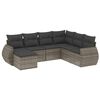 vidaXL 7 Piece Garden Sofa Set with Cushions Grey Poly Rattan