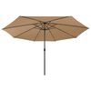 vidaXL Garden Parasol with LED Lights 400 cm Taupe