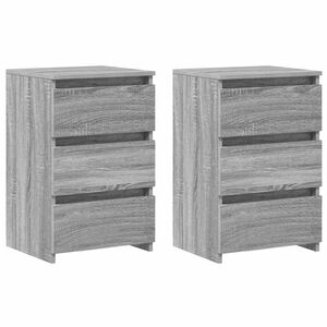 vidaXL Bed Cabinets 2 pcs Grey Sonoma 40x35x62.5 cm Engineered Wood