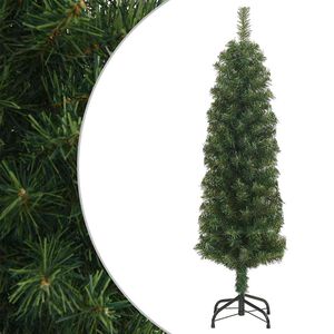 vidaXL Artificial Christmas Tree | Green | PVC | Slim | Collapsible